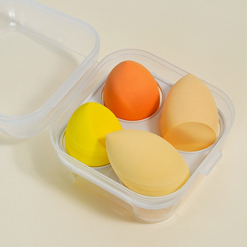 Popular 4PCS/Box Egg Box Beauty Facial Makeup Sponge Easy For Travel Multi-colored Powder Puff Beauty Foundation Blending Sponge