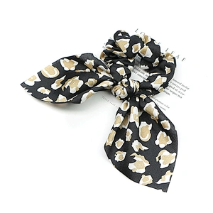 Simple Multicolor Scrunchie Women Hair Scarf Elastic Vintage Hairband Bow Hair Rubber Ropes Girls Hair bands