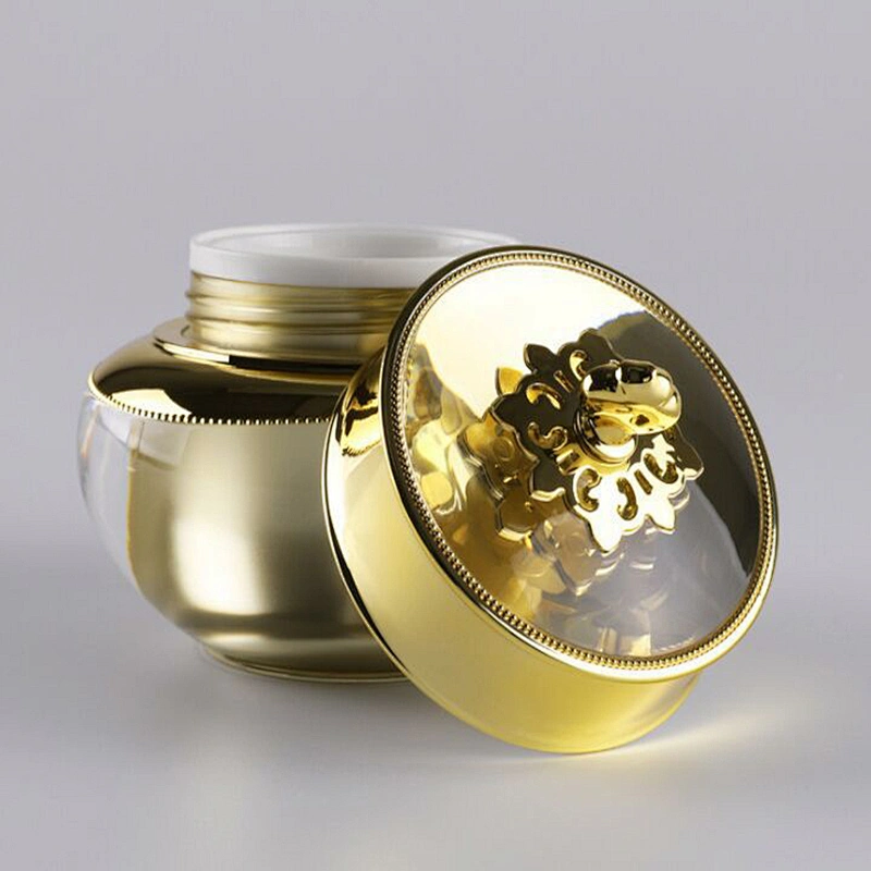 70g Luxury acrylic Gold/Sliver Color Cap Press cosmetics packaging bottles Plastic Vacuum emulsion bottle for women