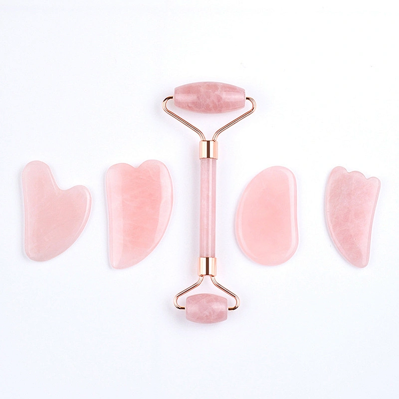 ade Roller and Gua Sha Face Roller Facial Beauty Roller Skin Care Tools BAIMEI Rose Quartz Massager for Face Eyes Neck and So On