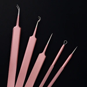 High Quality Durable Using Various  Rose Gold Acne Blackhead Needle Pen Tool Makeup Set