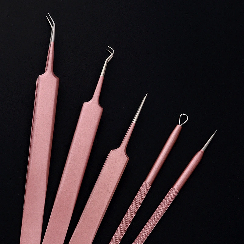 High Quality Durable Using Various  Rose Gold Acne Blackhead Needle Pen Tool Makeup Set