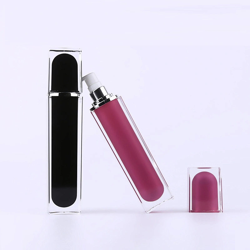 High quality thick wall 30ml 70ml 100ml square black lotion serum acrylic bottle