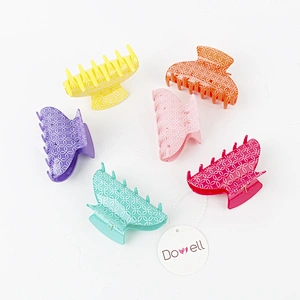 Large Plastic Fashion Hari Accessories Flower Pattern Hair Clips  For Women Thick Hair