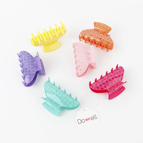 Large Plastic Fashion Hari Accessories Flower Pattern Hair Clips  For Women Thick Hair