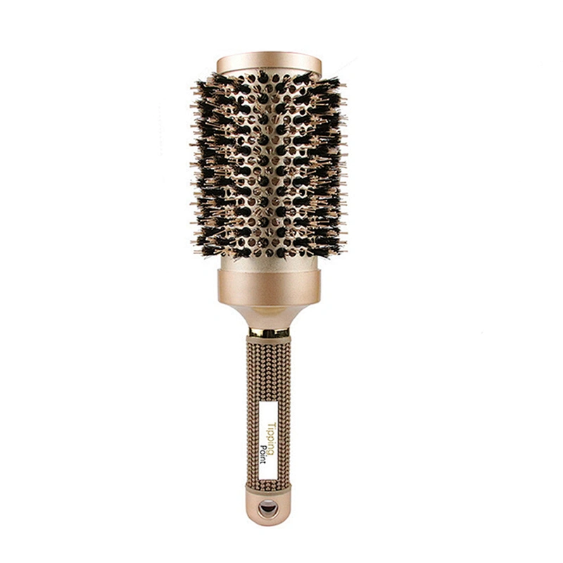 Blowout Round Hair Brush with Boar Bristles for Blow DryingStraightening Styling Shoulder Length Hair Wavy or Loose Curls
