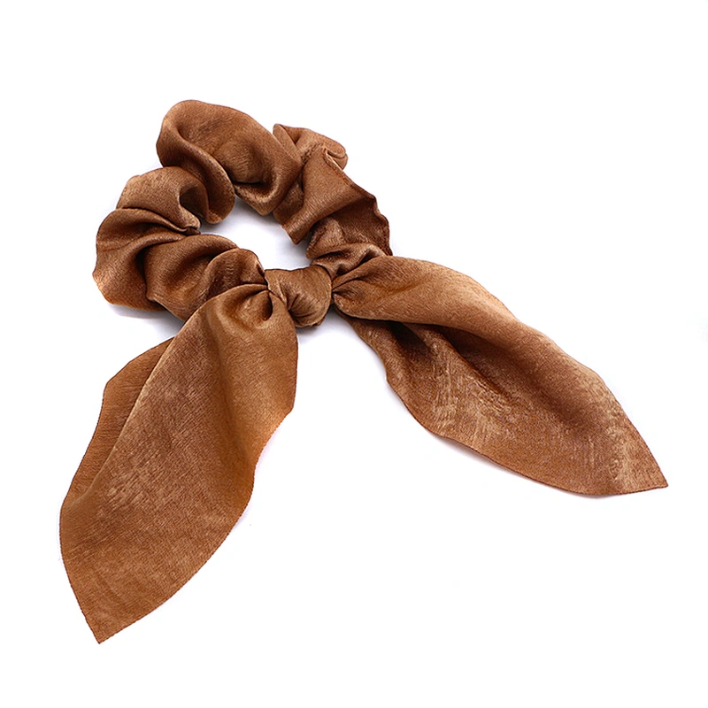 Elegant Fancy elastic hair bands girls different colors new design summer hair scrunchies with scarf