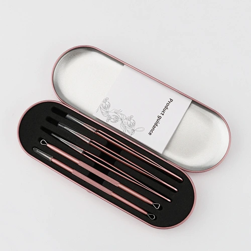 High Quality Durable Using Various  Rose Gold Acne Blackhead Needle Pen Tool Makeup Set