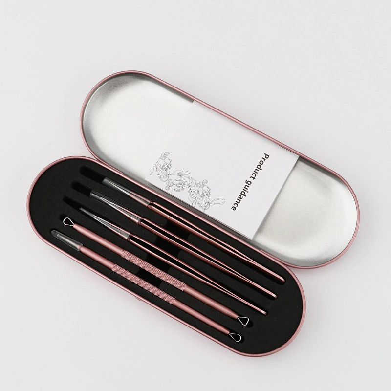 High Quality Durable Using Various  Rose Gold Acne Blackhead Needle Pen Tool Makeup Set