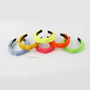 2021 Wholesale New Design Colorful Elastic Headband Twisted Knotted Headband For Women