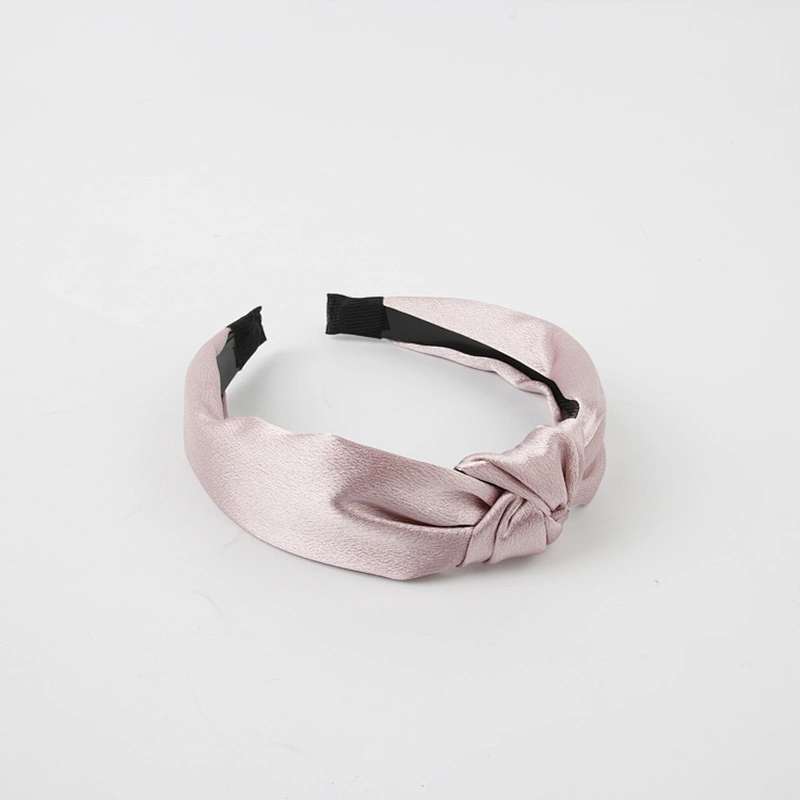 Women hair accessories Silk Satin Headbands Solid Color Twisted Elastic Hairband silk scrunchies