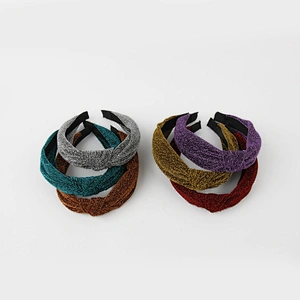 2021 Design Hairband Solid Colorful Twisted Knotted Hair Band Wrap Women Headband