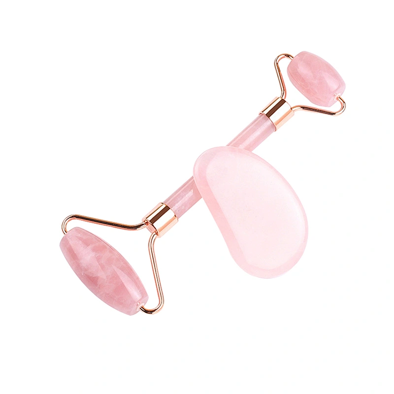 ade Roller and Gua Sha Face Roller Facial Beauty Roller Skin Care Tools BAIMEI Rose Quartz Massager for Face Eyes Neck and So On