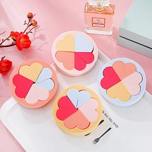 Wholesale Custom 8 Pcs/set Green Pink Beige Red Blue Makeup Sponge Puff Set