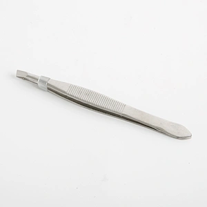Wholesale stainless steel eyebrow tweezers customized color slanted tweezers