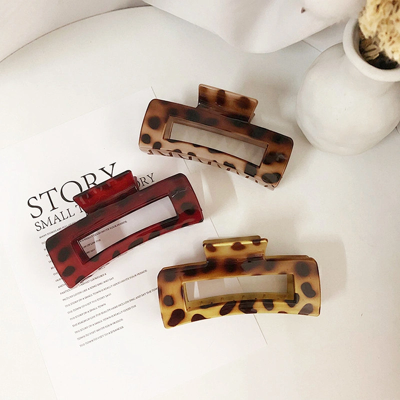 2021 New Korean Women Simple Classic Tortoise Shell Cellulose Acetate Hair Claw Clips