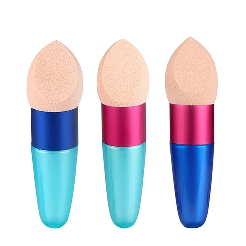 2021 Hot Selling Wholesale Reusable Private Label Makeup Sponge Pen Shape Aluminum Body Sponge Pen