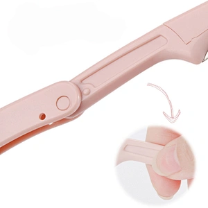 Private Label  Eyebrow Trimmer Razor Safety Round Colorful Foldable Eyebrow Tweezer