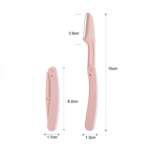 Private Label  Eyebrow Trimmer Razor Safety Round Colorful Foldable Eyebrow Tweezer