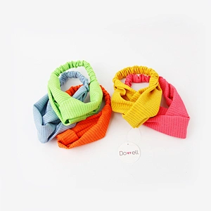 New design Korean new hair accessories color match color satin cross wide headband for women