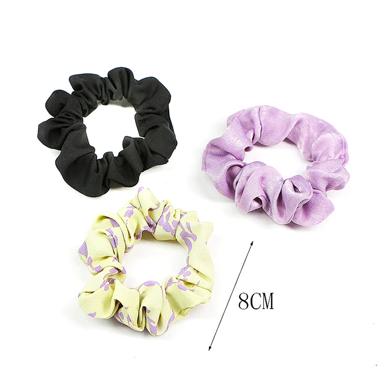 Fashion Women Accessory Bulk Elastic Hair Ties Custom Solid Satin Hair Bands Girls Wholesale Hair Scrunchies
