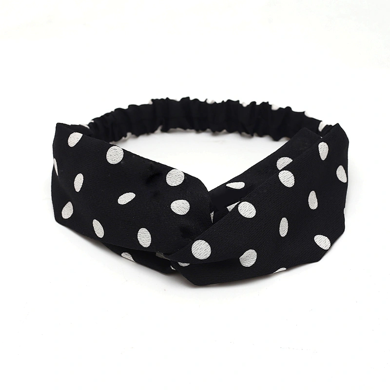 Women Hair Accessories Wave Point Headbands Cross Knot Elastic Hair Bands Girls Makeup HeadBand