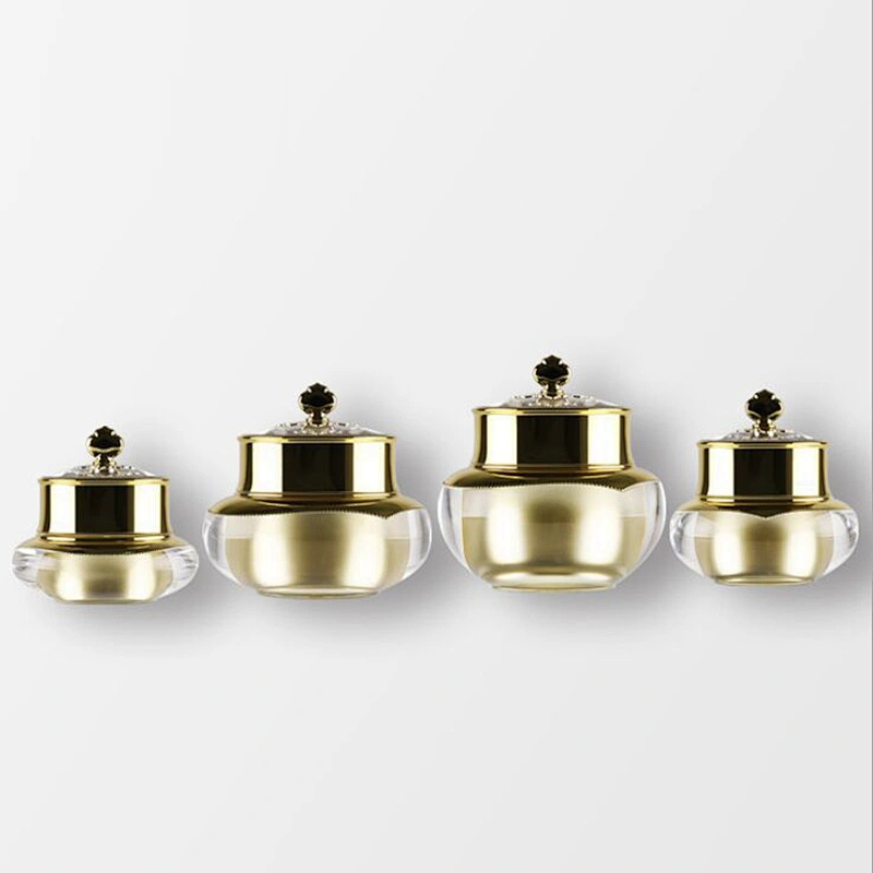 70g Luxury acrylic Gold/Sliver Color Cap Press cosmetics packaging bottles Plastic Vacuum emulsion bottle for women