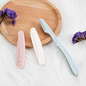 Private Label  Eyebrow Trimmer Razor Safety Round Colorful Foldable Eyebrow Tweezer