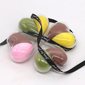 Sell Well New Type 2pcs/set Heart Shape Maekup Sponge Set with Plastic Case