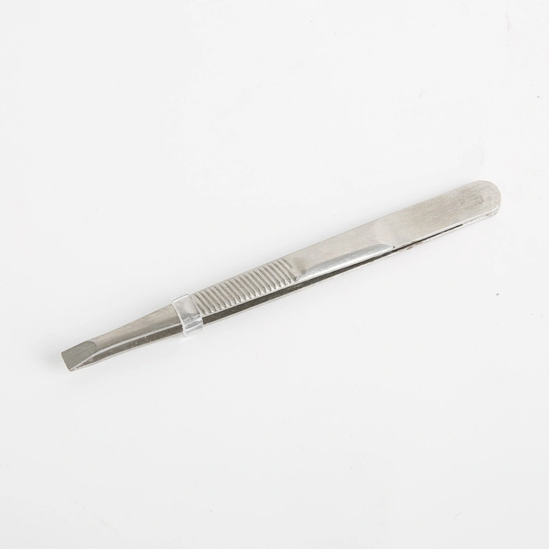 Wholesale Low MOQ Quality Customized Color Stainless Steel Eyelash Tweezers Eyebrow Tweezers