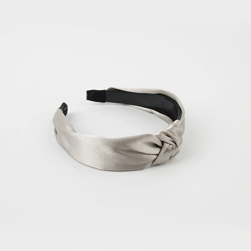 Women hair accessories Silk Satin Headbands Solid Color Twisted Elastic Hairband silk scrunchies