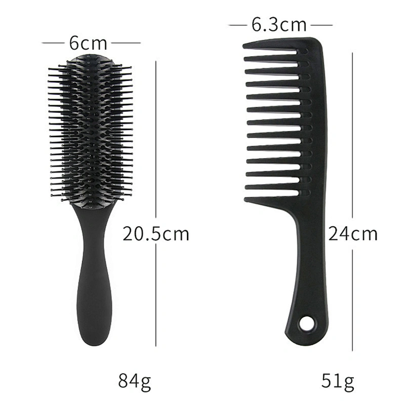 Color Optional Beauty Tools 3PCS Paddle Hair Brush Set Wide Tooth Comb Wet Brush For Men and Women Nylon Hair Brush