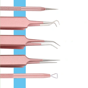 High Quality Durable Using Various  Rose Gold Acne Blackhead Needle Pen Tool Makeup Set