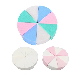 Factory Manufacture Various 8pcs Beauty Tools Soft Fan Shaped Colorful Puffs Makeup Sponge Set