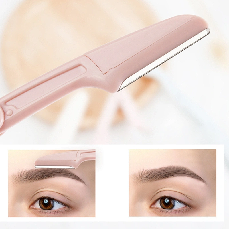 Private Label  Eyebrow Trimmer Razor Safety Round Colorful Foldable Eyebrow Tweezer