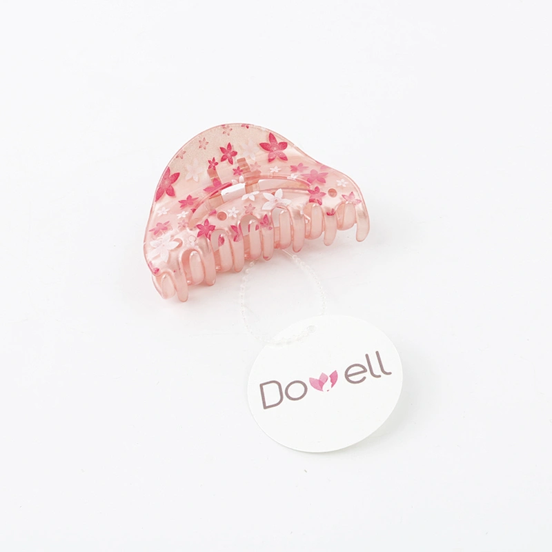Flower Pattern Light Color Half-moon-shaped Big Hair Accessories For Women And Girls Hair Claw