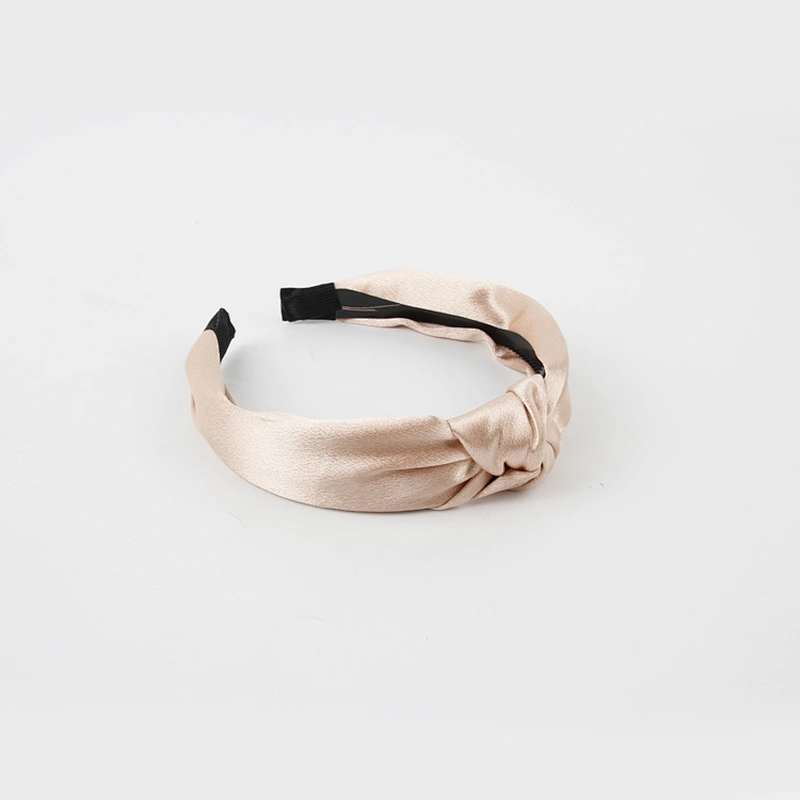 Women hair accessories Silk Satin Headbands Solid Color Twisted Elastic Hairband silk scrunchies