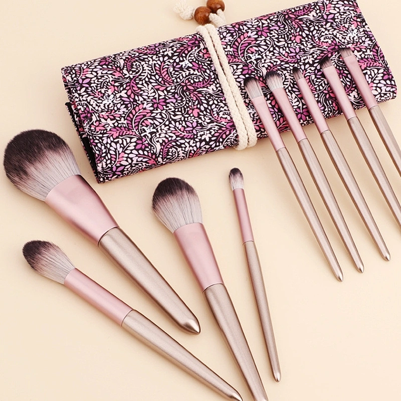 9 pcs Cosmetic Brushes Set for Foundation Powder Concealers Eye Shadows Eyebrow