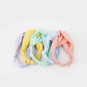 2021 Hot fashion elastic hair bands hot selling colorful Knotted Headbands for Women Girls