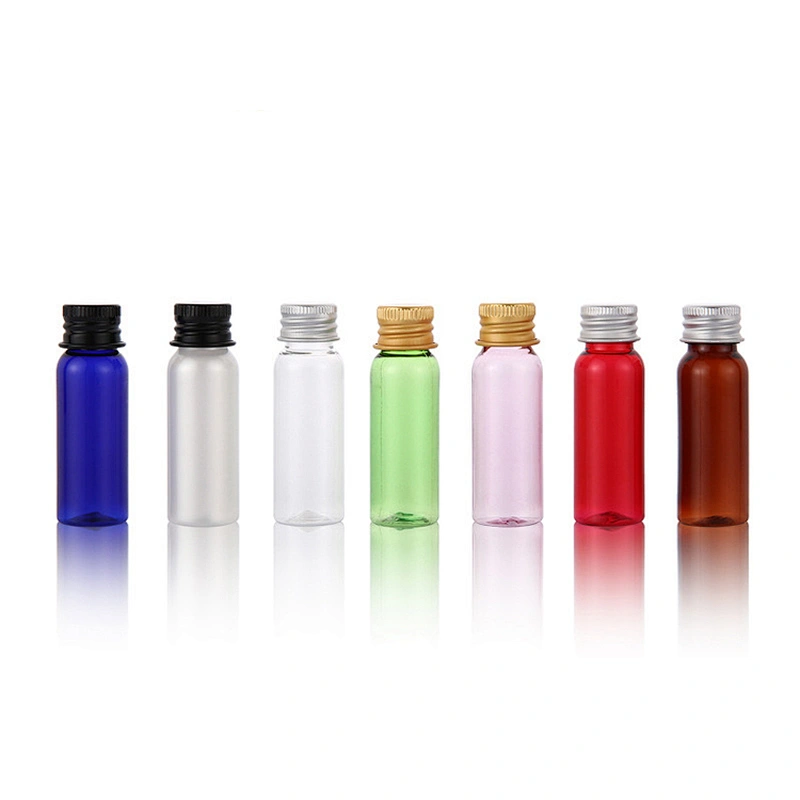 10ml round shoulder angle pet transparent plastic free gel gel packed emulsion lotion portable sub bottle with mental cap