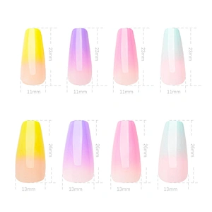 Hot Sale New Design Artificial Fingernails Fake Nails French Style Colorful Extra Lon Fake Nails Long Artificial Nails