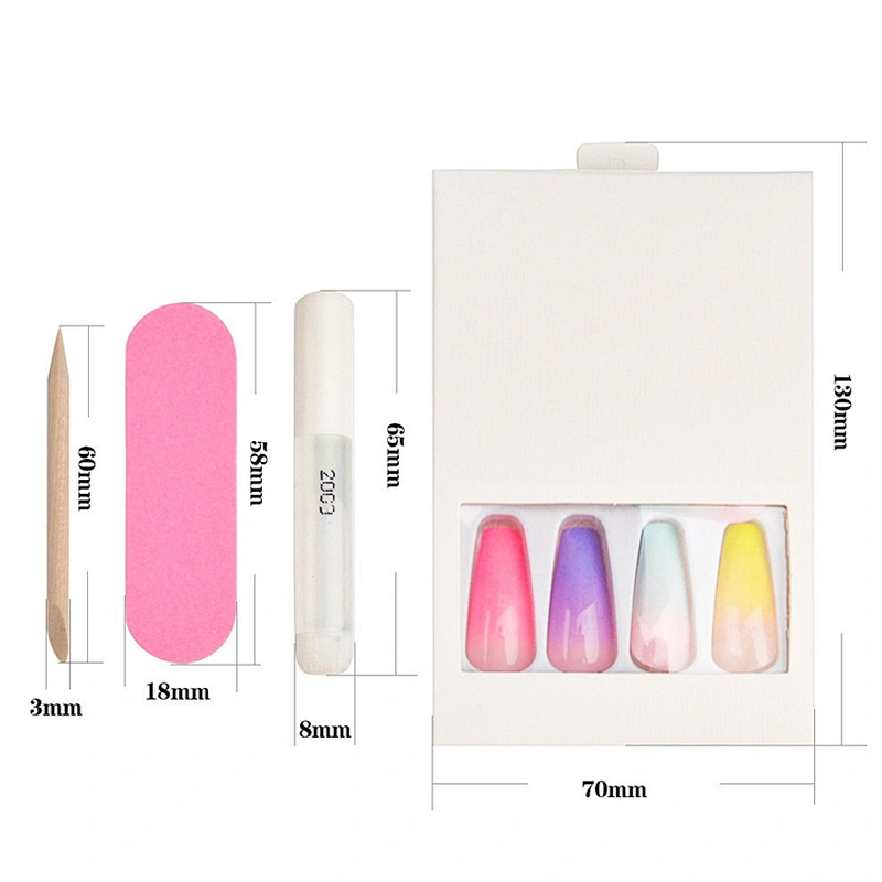 Hot Sale New Design Artificial Fingernails Fake Nails French Style Colorful Extra Lon Fake Nails Long Artificial Nails