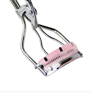 Wholesale custom mini private label stainless steel silicone pad tweezers eyelash curler
