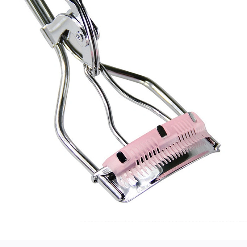 Wholesale custom mini private label stainless steel silicone pad tweezers eyelash curler