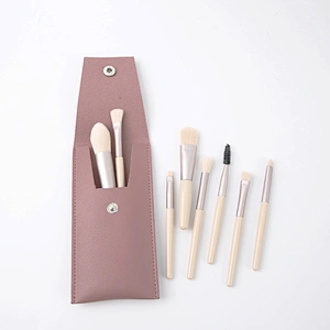 8pcs Mini Travel Portable Soft Makeup Brush Set With PU Bag