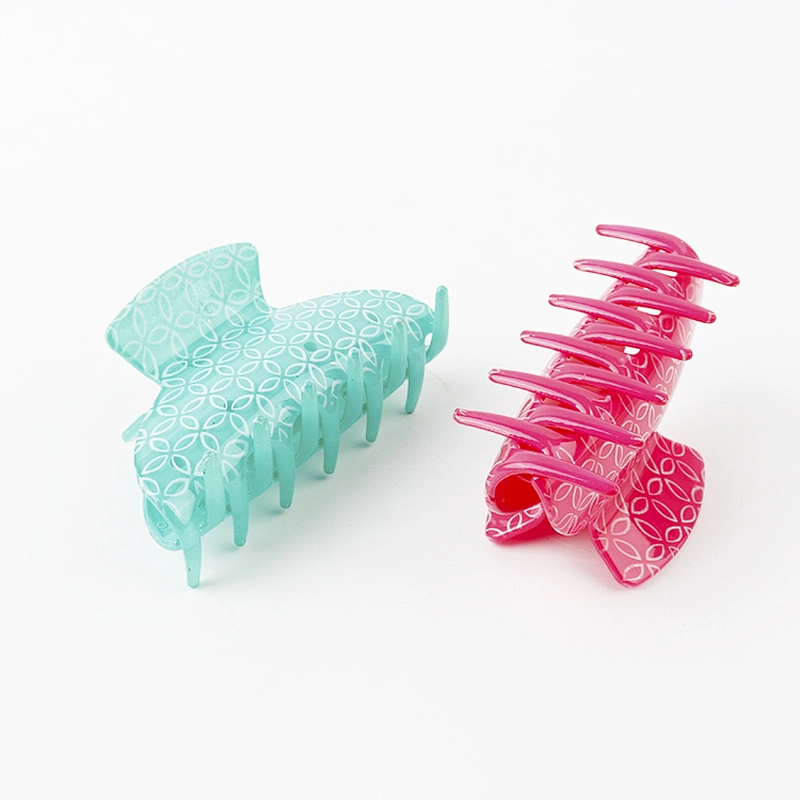 Large Plastic Fashion Hari Accessories Flower Pattern Hair Clips  For Women Thick Hair