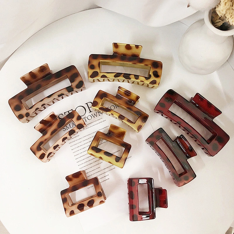 2021 New Korean Women Simple Classic Tortoise Shell Cellulose Acetate Hair Claw Clips