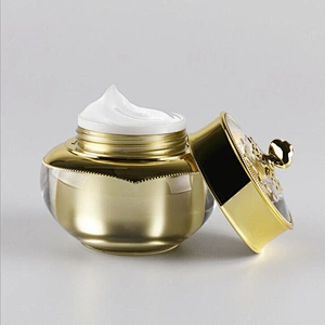 70g Luxury acrylic Gold/Sliver Color Cap Press cosmetics packaging bottles Plastic Vacuum emulsion bottle for women