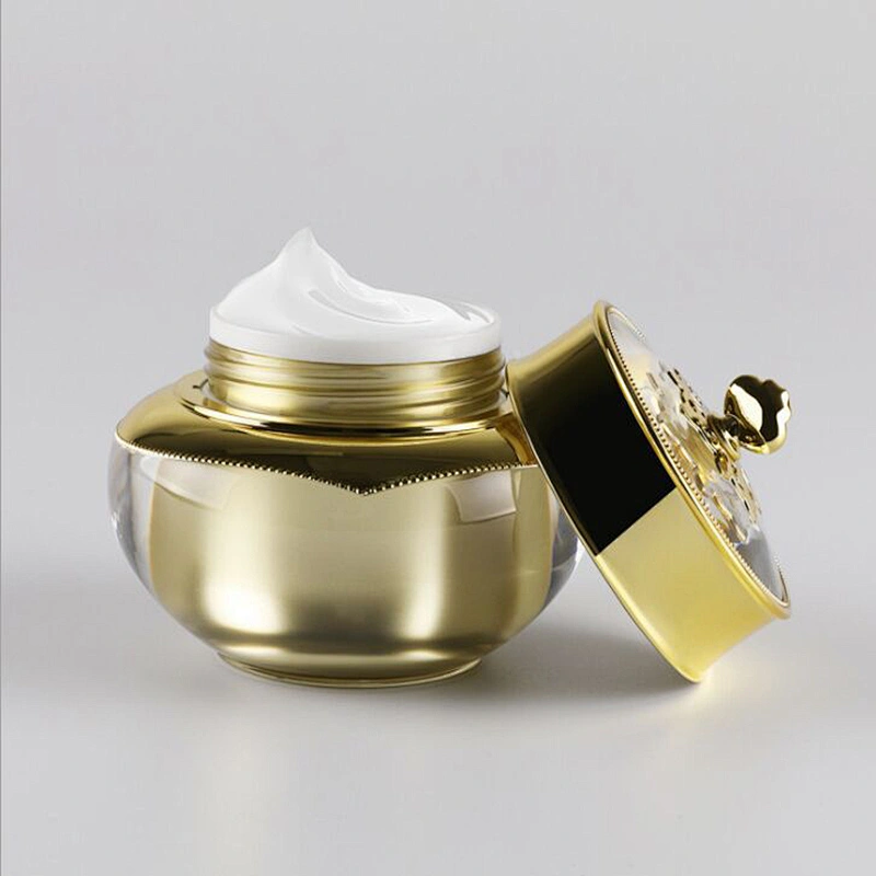 70g Luxury acrylic Gold/Sliver Color Cap Press cosmetics packaging bottles Plastic Vacuum emulsion bottle for women