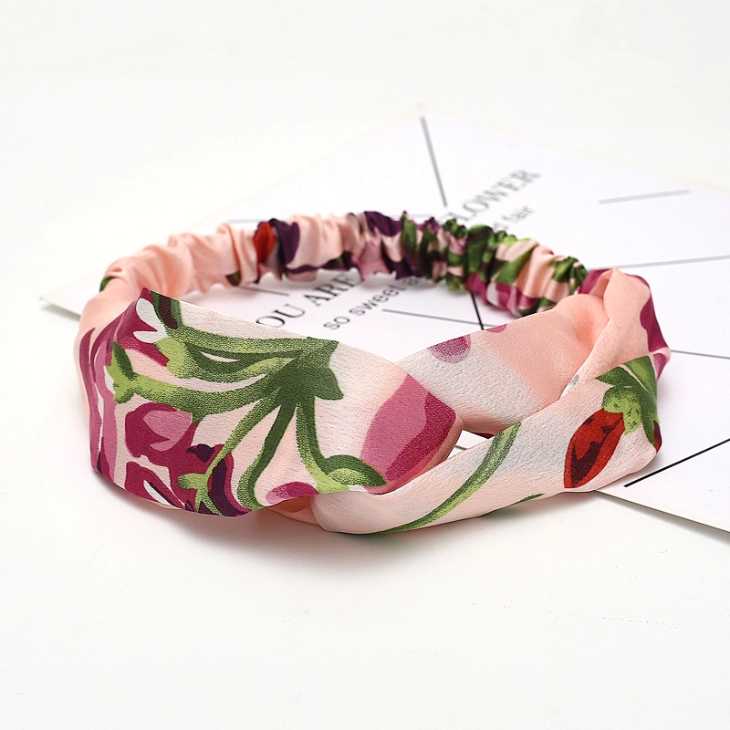 2021 Hot Selling New Design Women Headband boho Floral Style Cross Head Wrap Hair Band